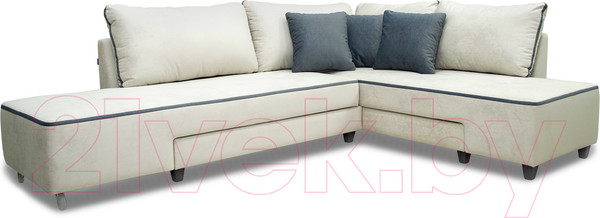 Изображение товара Диван угловой Петрамебель Оскар правый (светло-серый эльза 12/темно-серый велюр сакура 12)