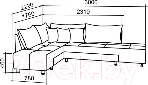 Изображение товара Диван угловой Петрамебель Оскар левый (светло-серый эльза 12/темно-серый велюр сакура 12)