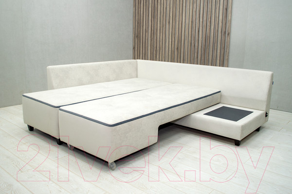 Изображение товара Диван угловой Петрамебель Оскар левый (светло-серый эльза 12/темно-серый велюр сакура 12)