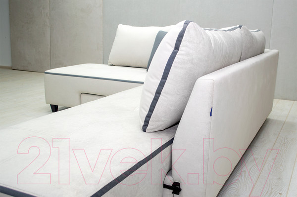 Изображение товара Диван угловой Петрамебель Оскар левый (светло-серый эльза 12/темно-серый велюр сакура 12)