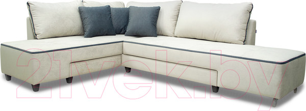 Изображение товара Диван угловой Петрамебель Оскар левый (светло-серый эльза 12/темно-серый велюр сакура 12)