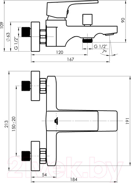 Изображение товара Смеситель Rubineta Modena-10/K (BK) / MD10K68