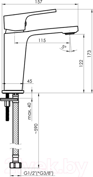 Изображение товара Смеситель Rubineta Modena-18 (BK/RG) / MD800638