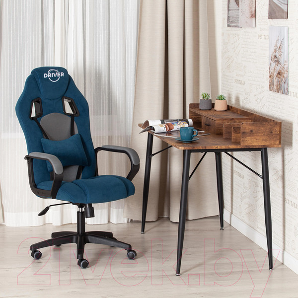 Изображение товара Кресло геймерское Tetchair Driver флок (ткань синий/серый 32/TW-12)