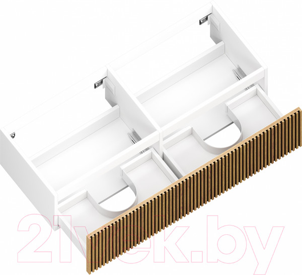 Изображение товара Тумба под умывальник ЗОВ Кито 120 / K120LW0MRM (белый/тростник)