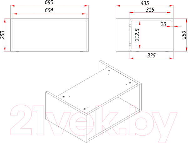 Изображение товара Тумба под умывальник ЗОВ Кито-2 70 / 2K70LW0MWM (белый матовый)