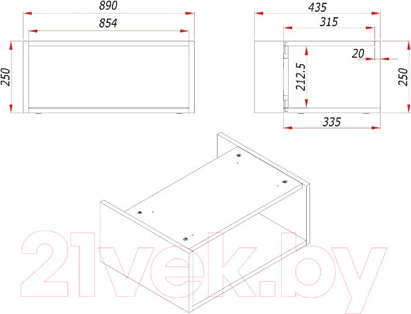 Изображение товара Тумба под умывальник ЗОВ Кито-2 90 / 2K90LW0MWM (белый матовый)