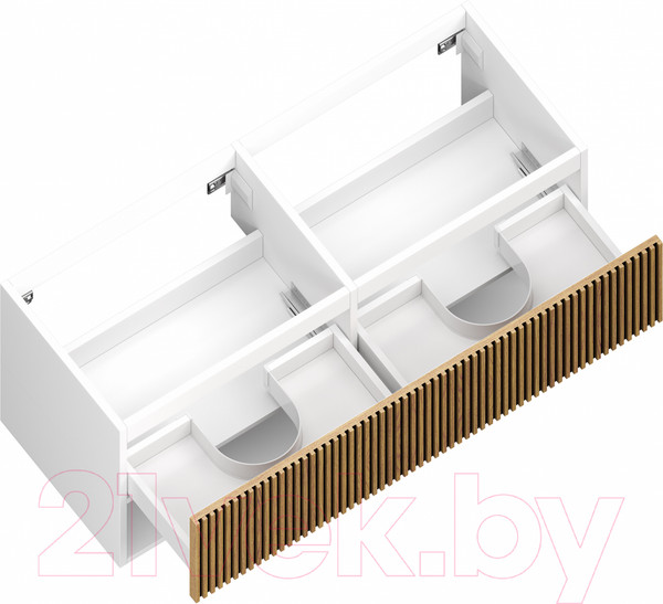 Изображение товара Тумба под умывальник ЗОВ Кито-2 120 / 2K120LW0MRM (белый/тростник)