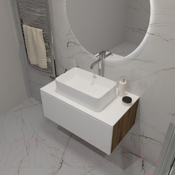 Изображение товара Тумба под умывальник ЗОВ Кито 90 / K90LA0MWMC (аттик/белый матовый)