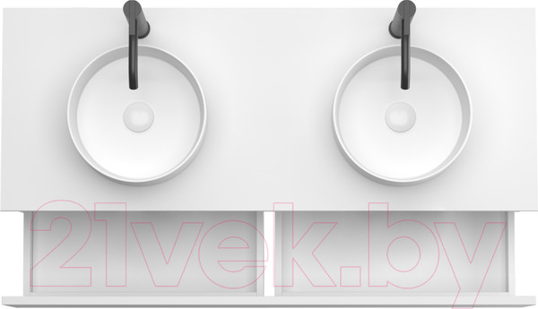 Изображение товара Тумба под умывальник ЗОВ Кито 120 / K120LA0MWMC (аттик/белый матовый)