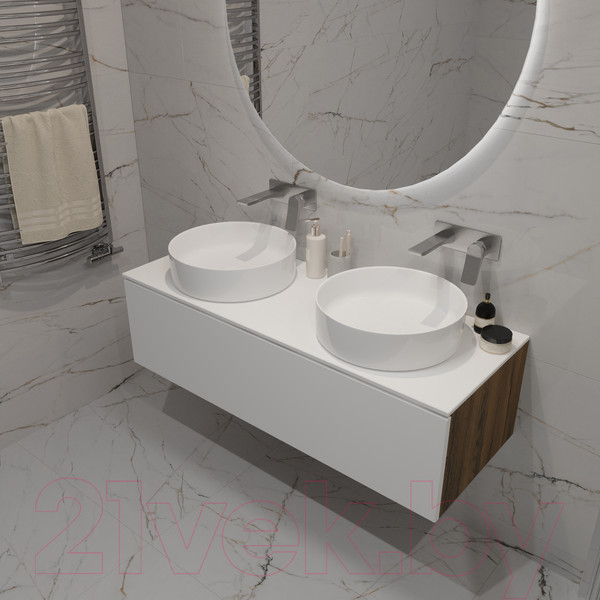 Изображение товара Тумба под умывальник ЗОВ Кито 120 / K120LA0MWMC (аттик/белый матовый)