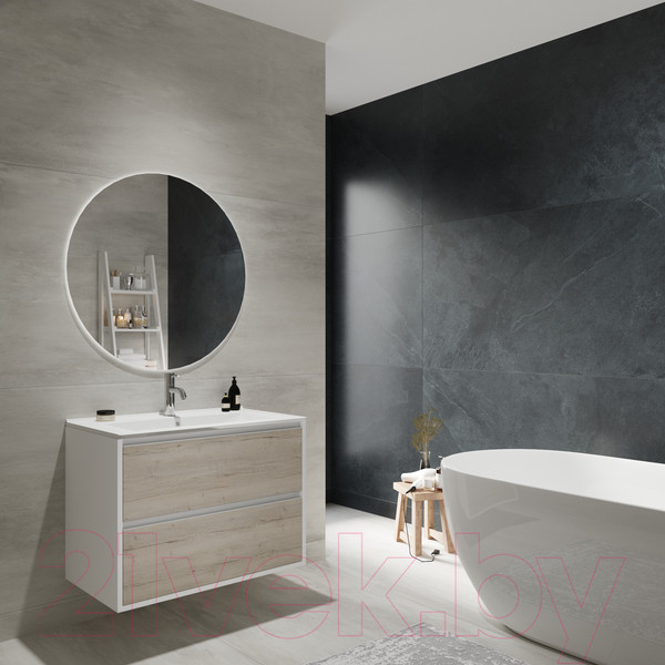 Изображение товара Тумба под умывальник ЗОВ Парма 70 / P70LWP0MWHMC1A (белый/белый галифакс)