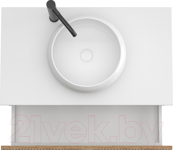 Изображение товара Тумба под умывальник ЗОВ Кито 80 / K80LW0MRMC (белый/тростник)