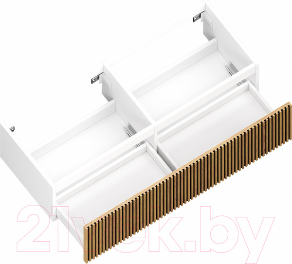 Изображение товара Тумба под умывальник ЗОВ Кито 120 / K120LW0MRMC (белый/тростник)
