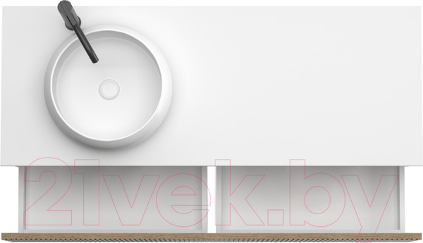 Изображение товара Тумба под умывальник ЗОВ Кито 120 / K120LW0MRMC (белый/тростник)