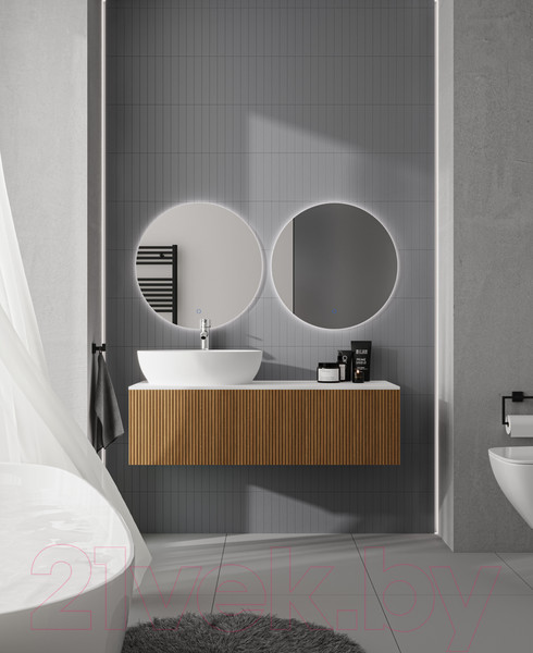 Изображение товара Тумба под умывальник ЗОВ Кито 120 / K120LW0MRMC (белый/тростник)