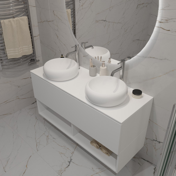 Изображение товара Тумба под умывальник ЗОВ Кито-2 120 / 2K120LW0MWMC (белый матовый)