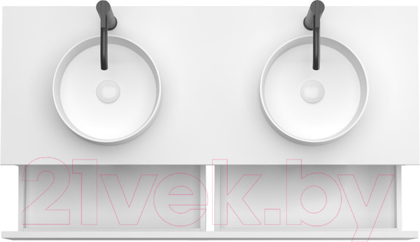 Изображение товара Тумба под умывальник ЗОВ Кито-2 120 / 2K120LA0MWMC (аттик/белый матовый)