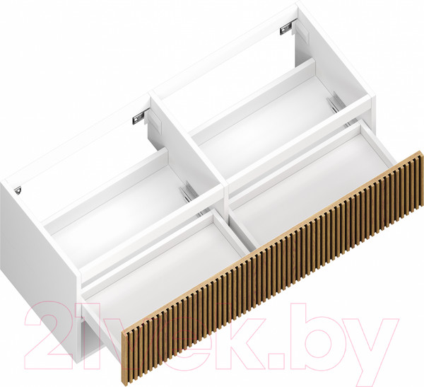 Изображение товара Тумба под умывальник ЗОВ Кито-2 120 / 2K120LW0MRMC (белый/тростник)