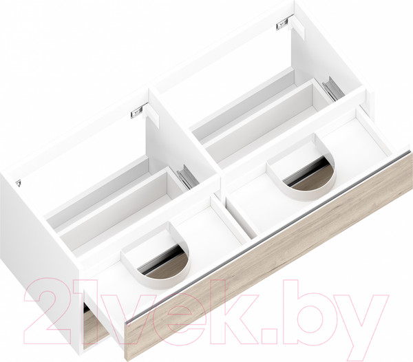 Изображение товара Тумба под умывальник ЗОВ Парма 120 / P120LWP0MWHMC1A (белый/белый галифакс)