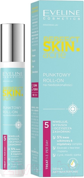 Изображение товара Гель для лица Eveline Cosmetics Perfect Skin.Acn Точечный роликовый Против несовершенств кожи (15мл)