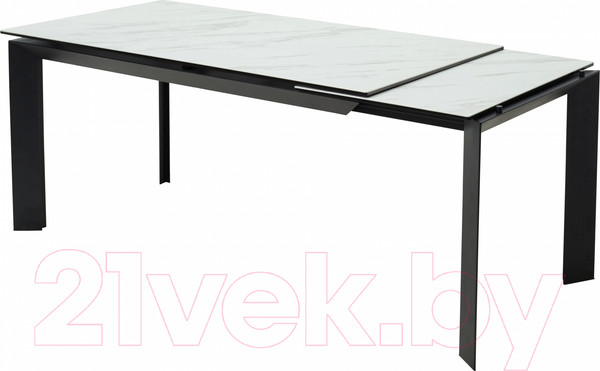 Изображение товара Обеденный стол M-City Cremona 160 KL-99 / DECDF501TKL99BLK160 (белый мрамор матовый/черный)