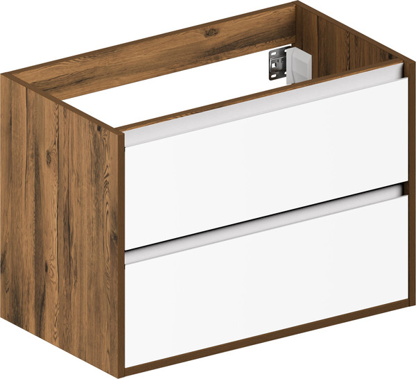 Изображение товара Тумба под умывальник ЗОВ Парма 100 / P100LA0MWMC1A (аттик/белый матовый/алюминий)