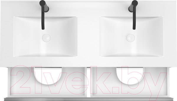 Изображение товара Тумба под умывальник ЗОВ Парма 120 / P120LA0MWMC1A (аттик/белый матовый/алюминий)