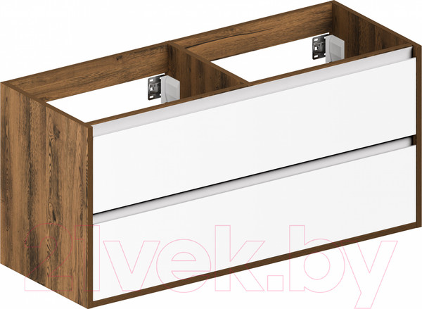 Изображение товара Тумба под умывальник ЗОВ Парма 120 / P120LA0MWMC1A (аттик/белый матовый/алюминий)