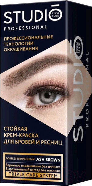 Изображение товара Набор для окрашивания бровей Studio Professional Пепельно-коричневый Краска+Оксидант (50мл+30мл)