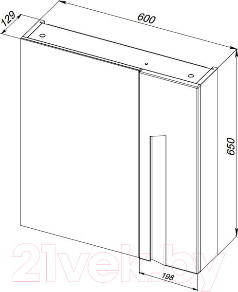 Изображение товара Шкаф с зеркалом для ванной АВН Ливорно 60 / 33.15