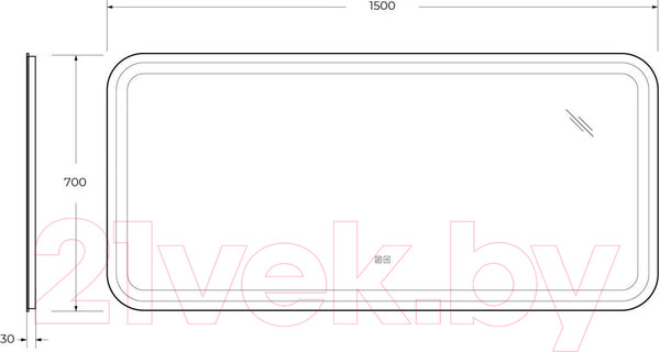 Изображение товара Зеркало Cezares CZR-SPC-STYLUS-1500-700-TCH-WARM