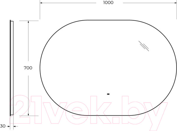 Изображение товара Зеркало Cezares CZR-SPC-VAGUE-1000-700-MOV