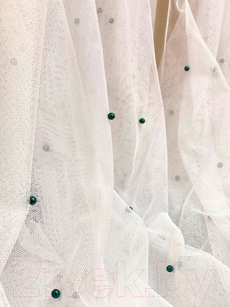 Изображение товара Гардина Модный текстиль 112MTPERL02 (260x600, белый/изумруд)