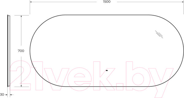 Изображение товара Зеркало Cezares CZR-SPC-VAGUE-1500-700-MOV