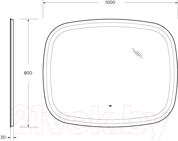 Изображение товара Зеркало Cezares CZR-SPC-MOLVENO-1000-800-MOV