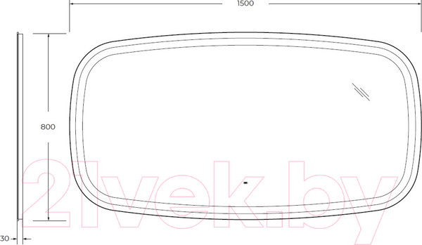 Изображение товара Зеркало Cezares CZR-SPC-MOLVENO-1500-800-MOV
