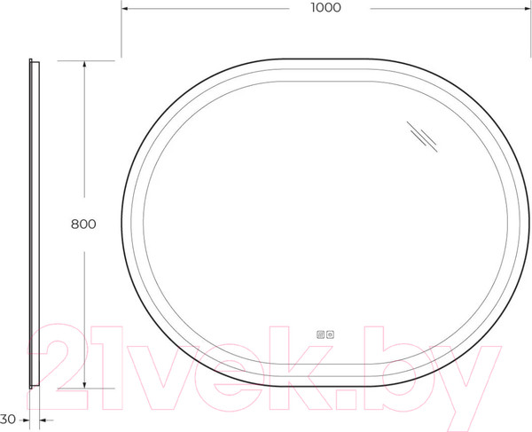 Изображение товара Зеркало Cezares CZR-SPC-GIUBILEO-1000-800-TCH-WARM