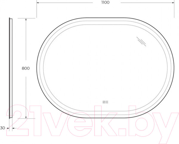 Изображение товара Зеркало Cezares CZR-SPC-GIUBILEO-1100-800-TCH-WARM