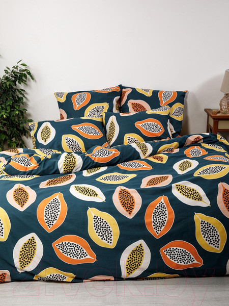 Изображение товара Комплект постельного белья Ночь нежна Папайя Стандарт 1.5сп 70x70 / 70946-1+70648-17