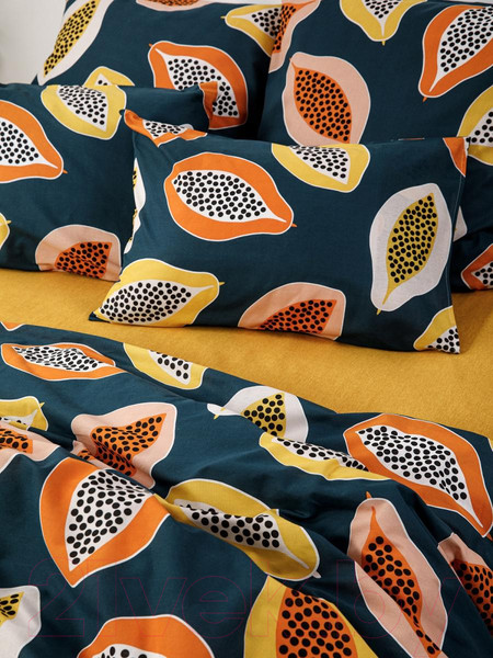 Изображение товара Комплект постельного белья Ночь нежна Папайя Стандарт 1.5сп 70x70 / 70946-1+70648-17