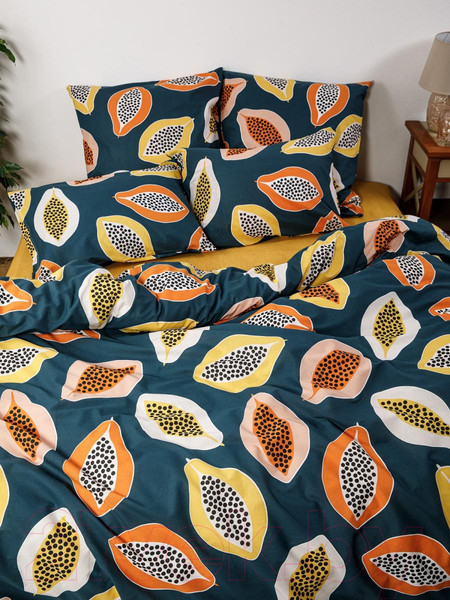 Изображение товара Комплект постельного белья Ночь нежна Папайя Стандарт 1.5сп 70x70 / 70946-1+70648-17