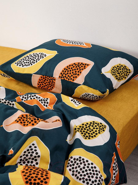 Изображение товара Комплект постельного белья Ночь нежна Папайя Стандарт 1.5сп 70x70 / 70946-1+70648-17