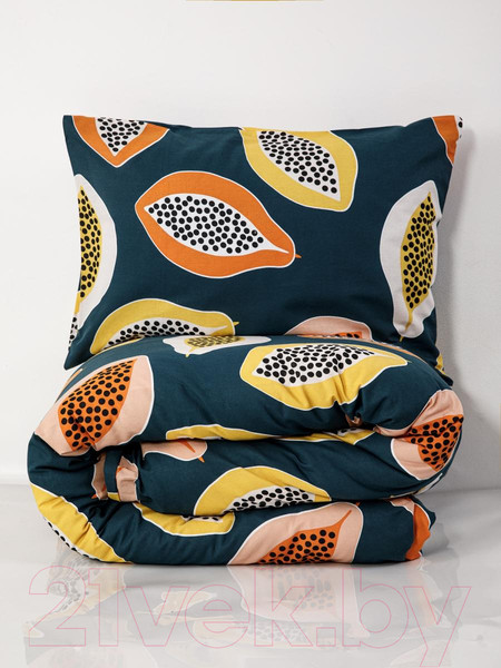 Изображение товара Комплект постельного белья Ночь нежна Папайя Стандарт 1.5сп 70x70 / 70946-1+70648-17