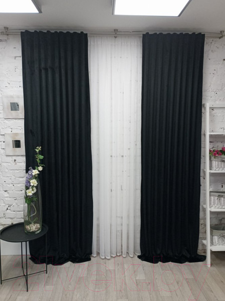 Изображение товара Комплект штор Модный текстиль 112MTBARHAT40 (250x250, 2шт, черный)