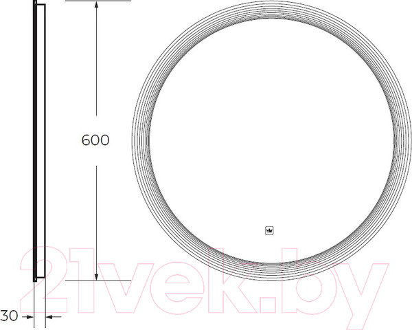 Изображение товара Зеркало Cezares CZR-SPC-ECO-600-LED-TCH