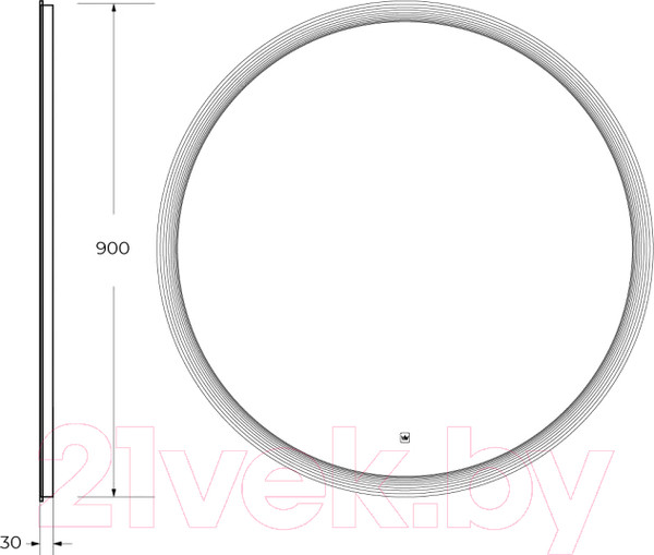 Изображение товара Зеркало Cezares CZR-SPC-ECO-900-LED-TCH