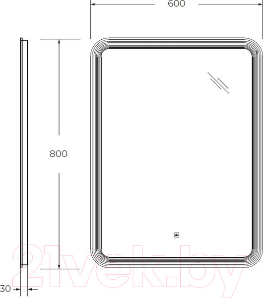 Изображение товара Зеркало Cezares CZR-SPC-DUET-600-800-LED-TCH