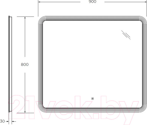 Изображение товара Зеркало Cezares CZR-SPC-DUET-900-800-LED-TCH