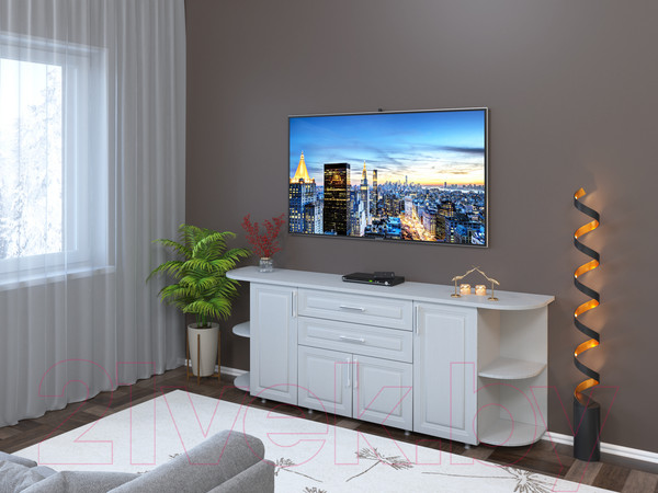 Изображение товара Тумба Премиум Валенсия №4 (белый/дуб шервуд)